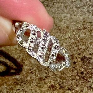 Avon Silver Vintage 80s Monaco Elegant Silver Women's Ring Faux Marcasite 8